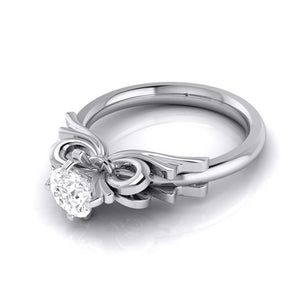 50-Pointer Lab Grown Solitaire Designer Bow Platinum Ring JL PT LG G 108-A   Jewelove.US