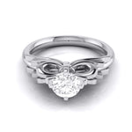 Load image into Gallery viewer, 2-Carat Lab Grown Solitaire Designer Bow Platinum Ring JL PT LG G 108-E   Jewelove.US
