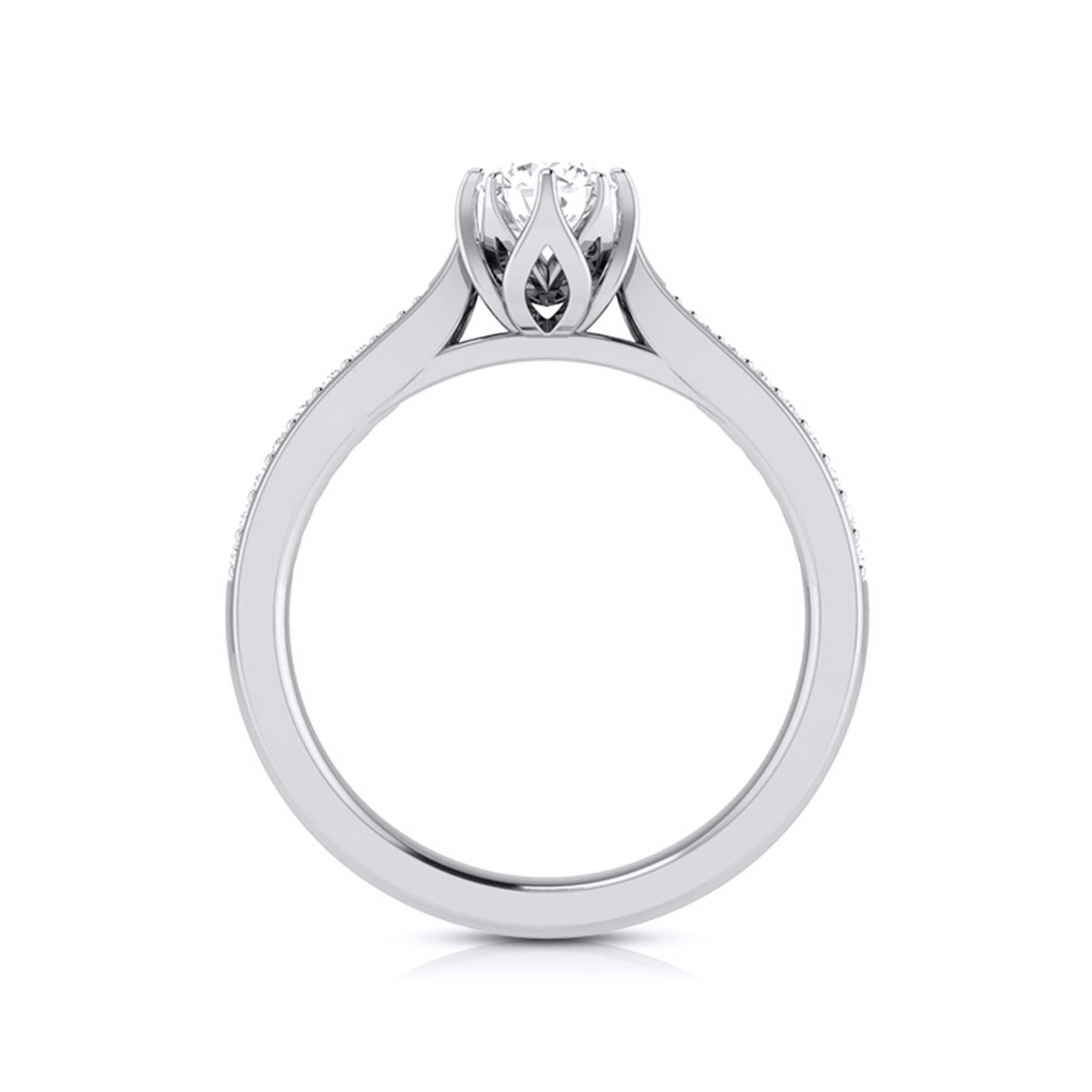 1.50-Carat Lab Grown Solitaire Diamond Shank Platinum Ring JL PT LG G 109-D   Jewelove.US