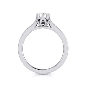 1.50-Carat Lab Grown Solitaire Diamond Shank Platinum Ring JL PT LG G 109-D   Jewelove.US