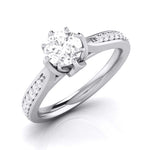 Load image into Gallery viewer, 1-Carat Lab Grown Solitaire Diamond Shank Platinum Ring JL PT LG G 109-C   Jewelove.US
