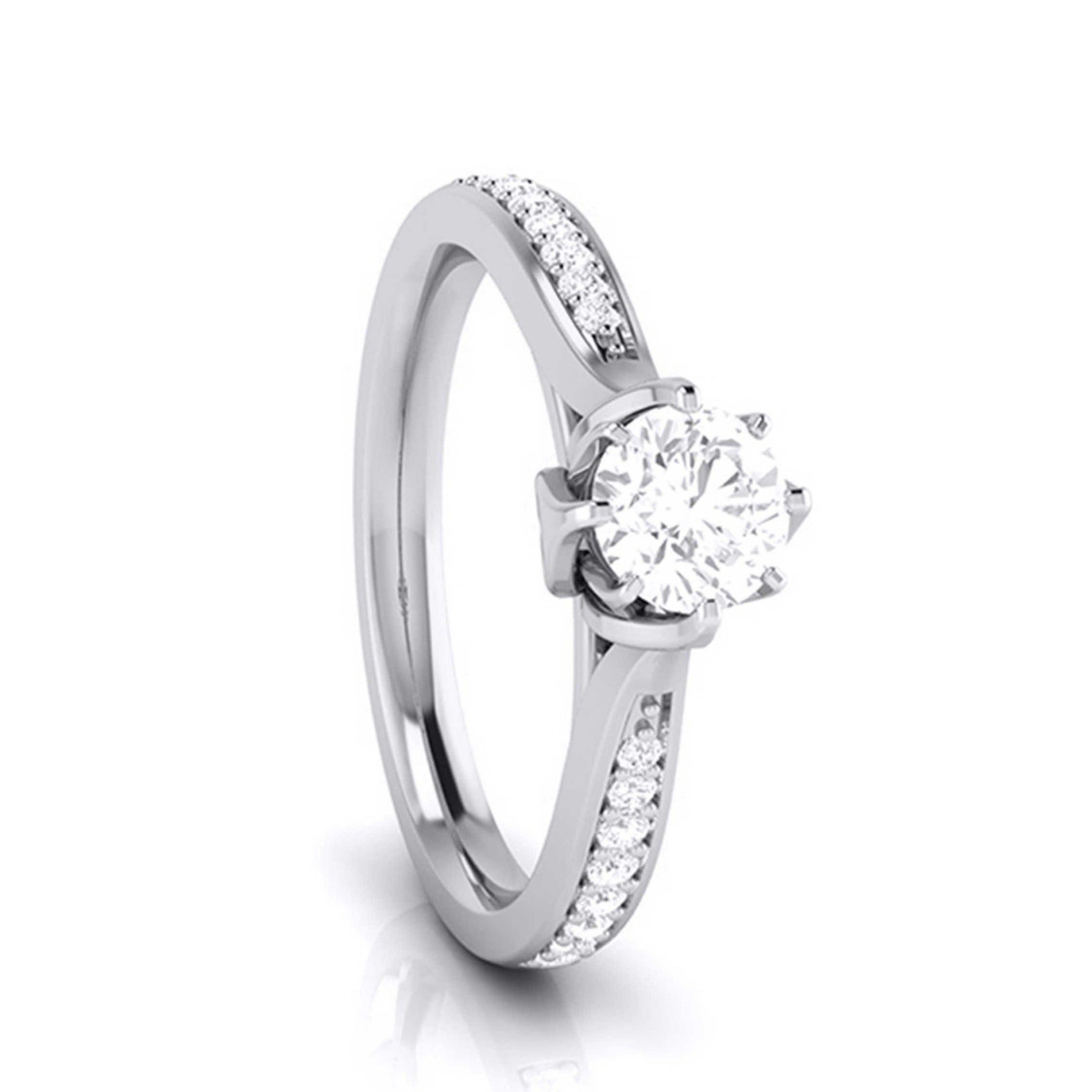 1-Carat Lab Grown Solitaire Diamond Shank Platinum Ring JL PT LG G 109-C   Jewelove.US