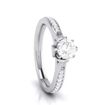 Load image into Gallery viewer, 1-Carat Lab Grown Solitaire Diamond Shank Platinum Ring JL PT LG G 109-C   Jewelove.US
