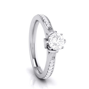 1.50-Carat Lab Grown Solitaire Diamond Shank Platinum Ring JL PT LG G 109-D   Jewelove.US