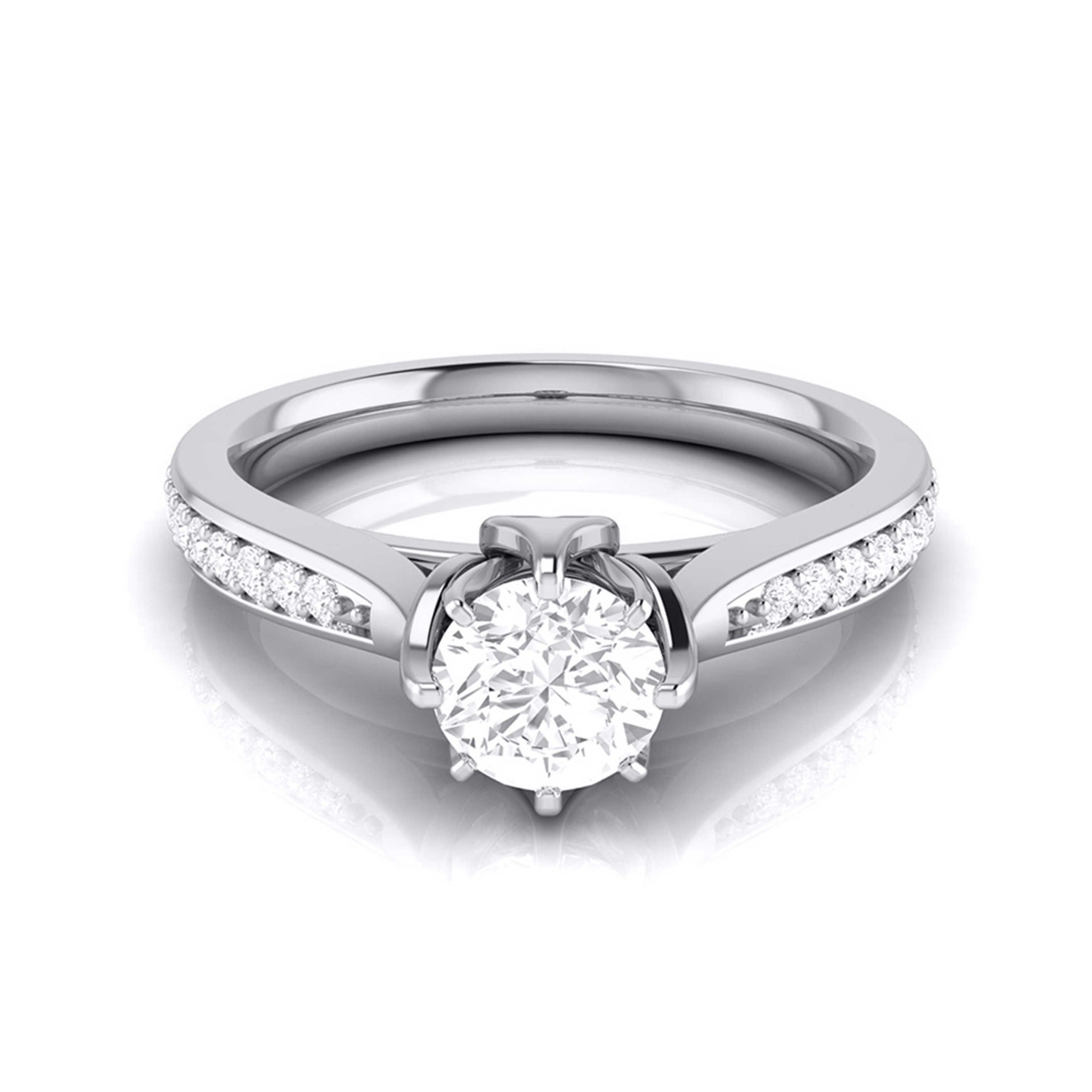 1.50-Carat Lab Grown Solitaire Diamond Shank Platinum Ring JL PT LG G 109-D   Jewelove.US