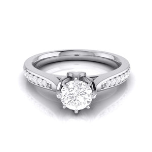 1.50-Carat Lab Grown Solitaire Diamond Shank Platinum Ring JL PT LG G 109-D   Jewelove.US