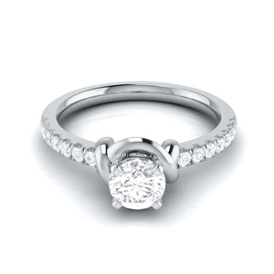 2-Carat Lab Grown Solitaire Diamond Accents Platinum Ring for Women JL PT LG G-113-F   Jewelove.US