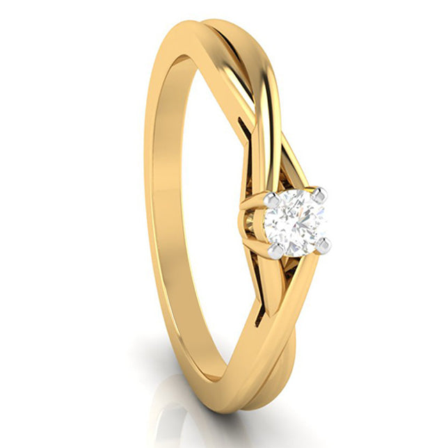 30-Pointer Single Diamond Twisted Shank 18K Yellow Gold Ring JL AU G 1