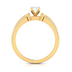 50-Pointer Lab Grown Solitaire with 2-Row Diamond Shank 18K Yellow Gold Ring JL AU LG G-116Y-A   Jewelove.US