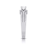 Load image into Gallery viewer, 0.70-Pointer Lab Grown Solitaire Engagement Ring for Women with 2-Row Diamonds Shank JL PT LG G-116-B   Jewelove.US
