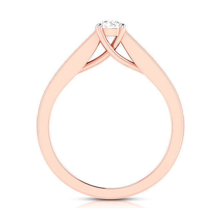 70-Pointer Solitaire 18K Rose Gold Diamond Shank Ring JL AU G 120R-B   Jewelove.US