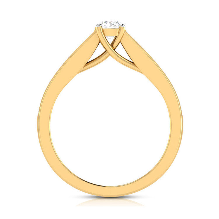 2-Carat Lab Grown Solitaire 18K Yellow Gold Diamond Shank Ring JL AU LG G-120Y-E   Jewelove.US