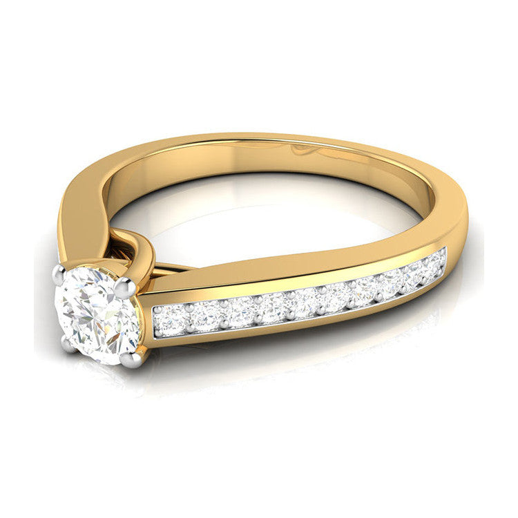 2-Carat Lab Grown Solitaire 18K Yellow Gold Diamond Shank Ring JL AU LG G-120Y-E   Jewelove.US