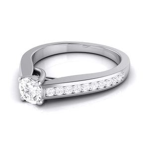 70-Pointer Raised Solitaire Platinum Diamond Shank Engagement Ring JL PT G 120-B   Jewelove.US