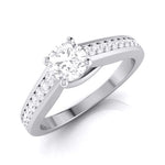 Load image into Gallery viewer, 1-Carat Raised Solitaire Platinum Diamond Shank Engagement Ring JL PT G 120-C   Jewelove.US
