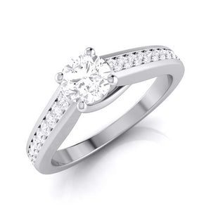 70-Pointer Raised Solitaire Platinum Diamond Shank Engagement Ring JL PT G 120-B   Jewelove.US