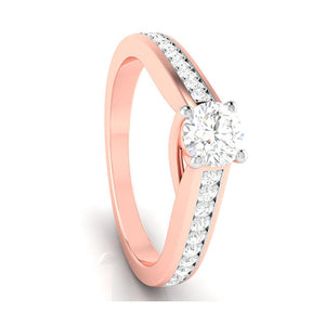 1-Carat Solitaire 18K Rose Gold Diamond Shank Ring JL AU G 120R-C   Jewelove.US