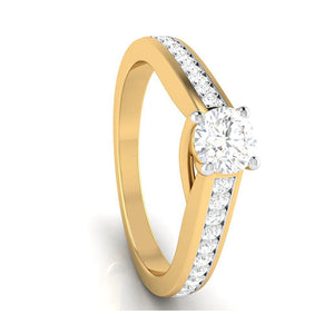 2-Carat Lab Grown Solitaire 18K Yellow Gold Diamond Shank Ring JL AU LG G-120Y-E   Jewelove.US