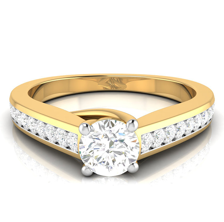 30-Pointer Solitaire 18K Yellow Gold Diamond Shank Ring JL AU G 120Y   Jewelove.US