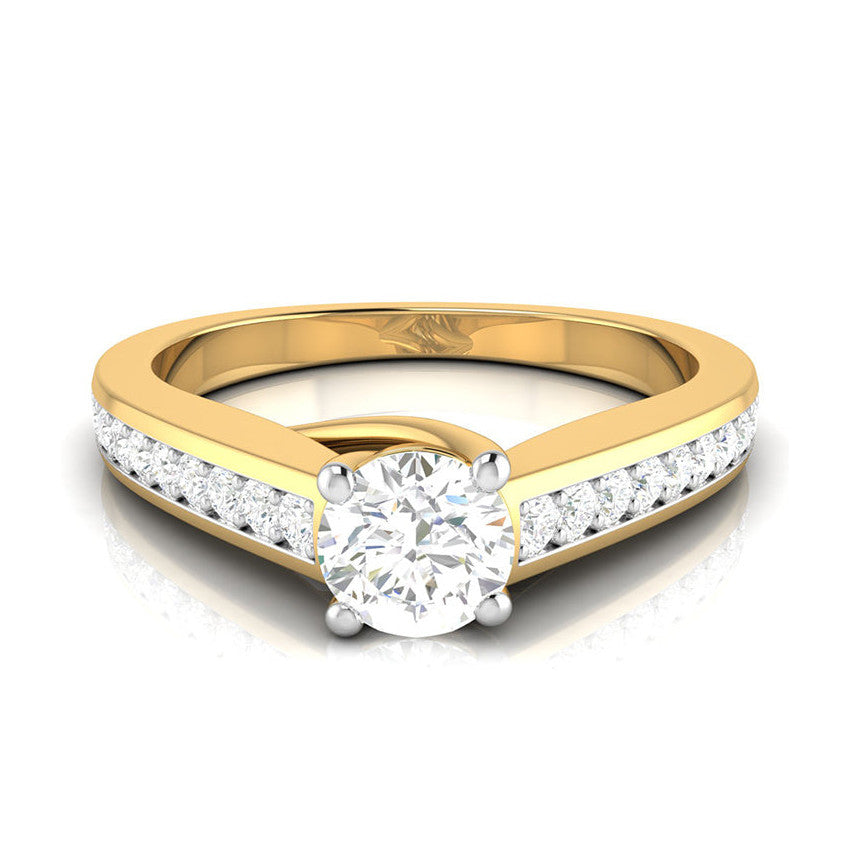 70-Pointer Solitaire 18K Yellow Gold Diamond Shank Ring JL AU G 120Y-B   Jewelove.US