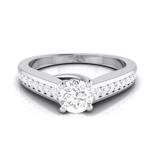 1-Carat Raised Solitaire Platinum Diamond Shank Engagement Ring JL PT G 120-C   Jewelove.US