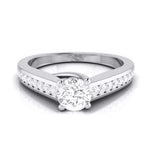 Load image into Gallery viewer, 70-Pointer Raised Solitaire Platinum Diamond Shank Engagement Ring JL PT G 120-B   Jewelove.US
