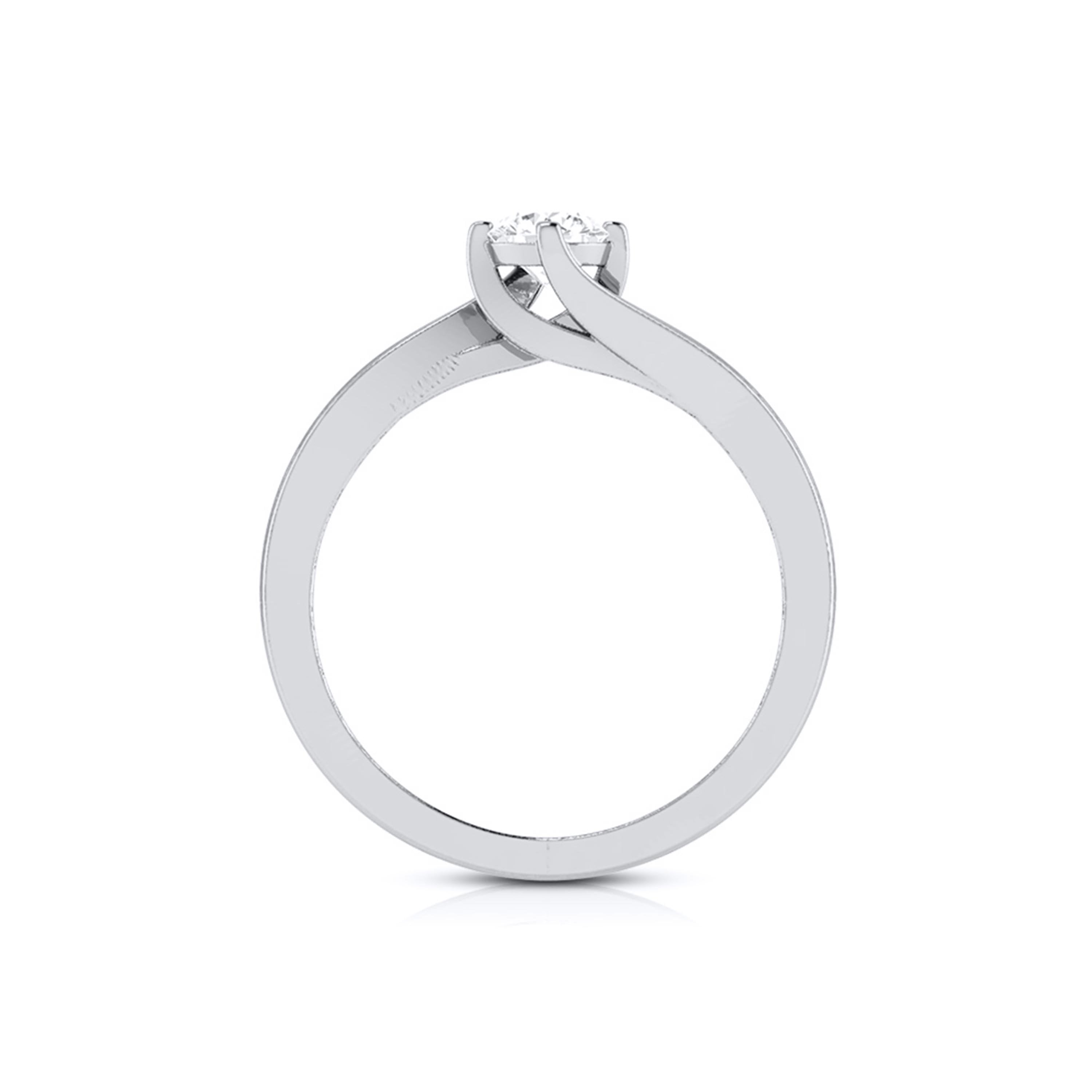 1.50-Carat Lab Grown Solitaire Curvy Platinum Engagement Ring for Women JL PT LG G-124-C