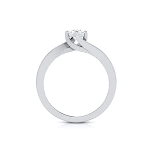 1-Carat Lab Grown Solitaire Curvy Platinum Engagement Ring for Women JL PT LG G-124-B