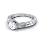 Load image into Gallery viewer, 2-Carat Lab Grown Solitaire Curvy Platinum Engagement Ring for Women JL PT LG G-124-D
