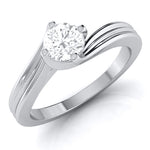 Load image into Gallery viewer, 1-Carat Lab Grown Solitaire Curvy Platinum Engagement Ring for Women JL PT LG G-124-B
