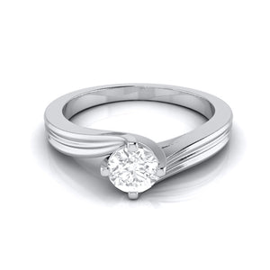 70-Pointer Lab Grown Solitaire Curvy Platinum Engagement Ring for Women JL PT LG G-124-A