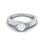 Load image into Gallery viewer, 1.50-Carat Lab Grown Solitaire Curvy Platinum Engagement Ring for Women JL PT LG G-124-C
