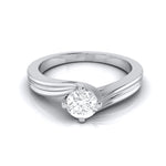 Load image into Gallery viewer, Curvy 0.40 cts. Platinum Solitaire Engagement Ring for Women JL PT G-124   Jewelove.US
