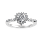 Load image into Gallery viewer, 30-Pointer Heart Cut Solitaire Halo Diamond Shank Platinum Ring JL PT 1251   Jewelove.US
