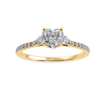 Load image into Gallery viewer, 30-Pointer Heart Cut Solitaire Diamond Accents Shank 18K Yellow Gold Ring JL AU 1243Y   Jewelove.US
