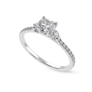 30-Pointer Heart Cut Solitaire Diamond Accents Shank Platinum Ring JL PT 1243   Jewelove.US