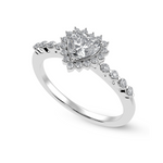 Load image into Gallery viewer, 30-Pointer Heart Cut Solitaire Halo Diamond Shank Platinum Ring JL PT 1251   Jewelove.US
