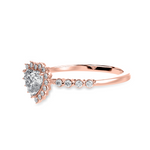 Load image into Gallery viewer, 30-Pointer Heart Cut Solitaire Halo Diamond Shank 18K Rose Gold Ring JL AU 1251R   Jewelove.US
