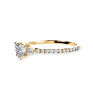 30-Pointer Heart Cut Solitaire Diamond Accents Shank 18K Yellow Gold Ring JL AU 1243Y   Jewelove.US