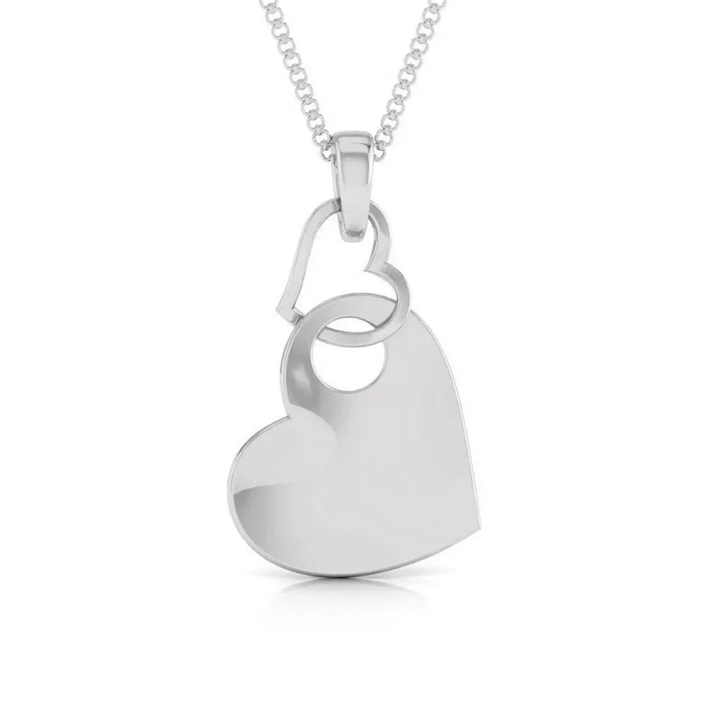 Interlinked Hearts Plain Platinum Pendant JL PT P 8108   Jewelove.US