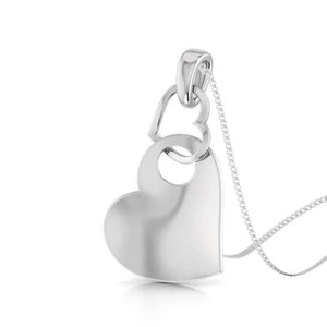 Interlinked Hearts Plain Platinum Pendant JL PT P 8108   Jewelove.US