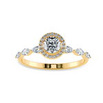 Load image into Gallery viewer, 70-Pointer Solitaire Halo Diamond with Marquise Cut Diamond Accents 18K Yellow Gold Ring JL AU 1278Y-B   Jewelove.US
