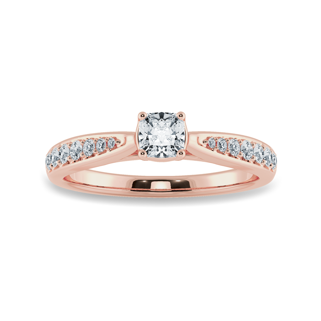 30-Pointer Cushion Cut Solitaire Diamond Shank 18K Rose Gold Ring JL AU 1279R   Jewelove.US