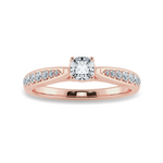 Load image into Gallery viewer, 30-Pointer Cushion Cut Solitaire Diamond Shank 18K Rose Gold Ring JL AU 1279R   Jewelove.US
