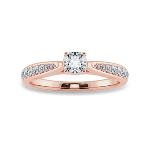 30-Pointer Cushion Cut Solitaire Diamond Shank 18K Rose Gold Ring JL AU 1279R   Jewelove.US