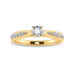 Load image into Gallery viewer, 30-Pointer Cushion Cut Solitaire Diamond Shank 18K Yellow Gold Ring JL AU 1279Y   Jewelove.US
