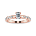 Load image into Gallery viewer, 30-Pointer Emerald Cut Solitaire Diamond Shank 18K Rose Gold Solitaire Ring JL AU 1280R   Jewelove.US
