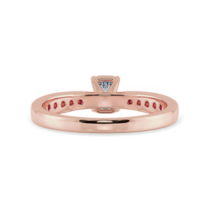 30-Pointer Emerald Cut Solitaire Diamond Shank 18K Rose Gold Solitaire Ring JL AU 1280R   Jewelove.US