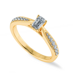 Load image into Gallery viewer, 30-Pointer Emerald Cut Solitaire Diamond Shank 18K Yellow Gold Ring JL AU 1280Y   Jewelove.US
