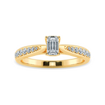 Load image into Gallery viewer, 30-Pointer Emerald Cut Solitaire Diamond Shank 18K Yellow Gold Ring JL AU 1280Y   Jewelove.US
